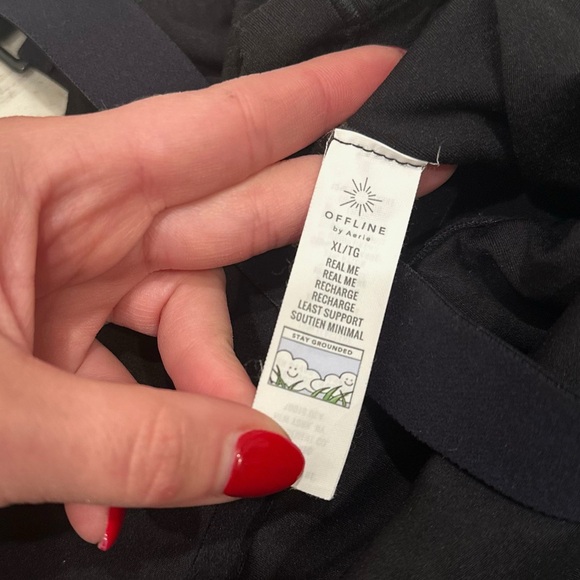 OFFLINE by Aerie Black Real Me Ribbed Longline Sports Bra - XL - Picture 9 of 9